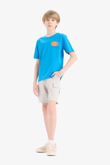 Boy Elastic Waist Cargo Shorts