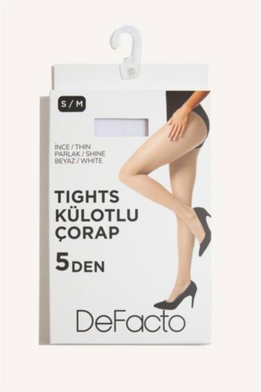 Kadın Beyaz 5 Denye Külotlu Çorap