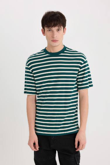 Comfort Regular Fit Crew Neck Striped T-Shirt