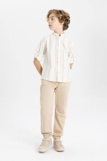 Boy Jogger Elastic Banded Leg Gabardine Trousers