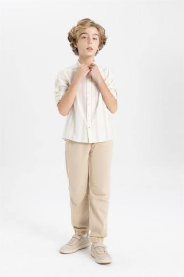 بنطلون ولادي جبردين بساق مطاطي وجيب