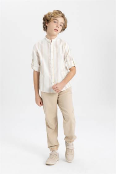 بنطلون ولادي جبردين بساق مطاطي وجيب