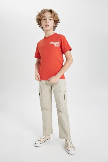 Boy Jogger Straight Leg Gabardine Trousers