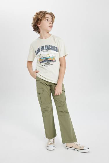 Boy Jogger Straight Leg Gabardine Trousers