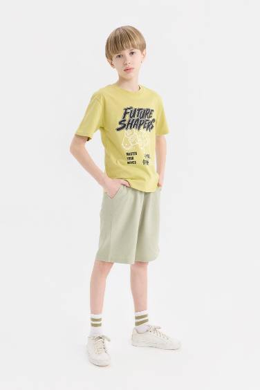 Boy Elastic Waist Pique Shorts