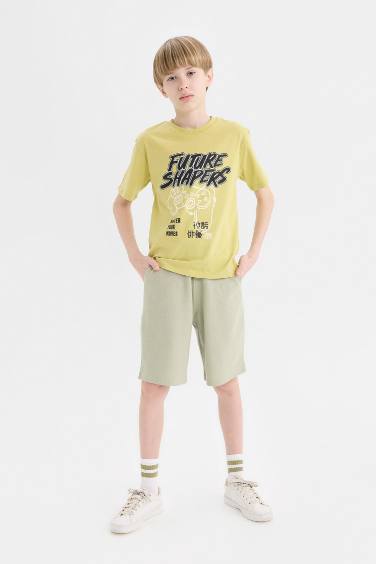 Boy Elastic Waist Pique Shorts