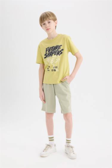 Boy Elastic Waist Pique Shorts