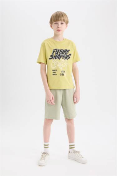 Boy Elastic Waist Pique Shorts