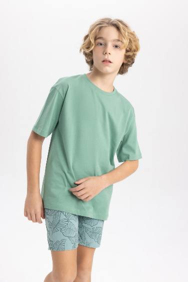 Boy Oversize Fit Crew Neck Basic T-Shirt