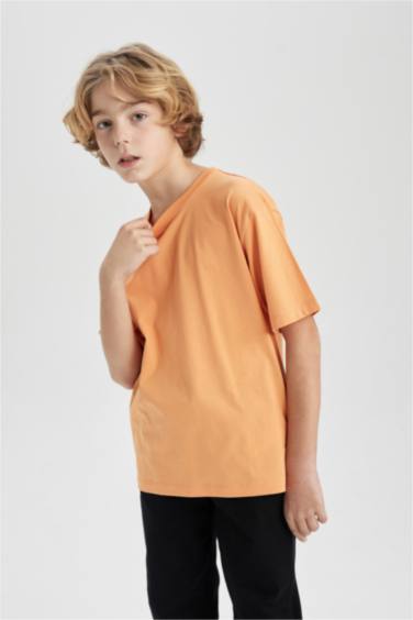 Boy Oversize Fit Crew Neck Basic T-Shirt