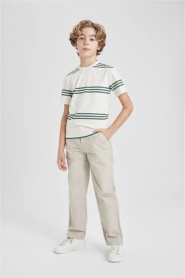 Boy Regular Fit Crew Neck Striped Short Sleeve T-Shirt