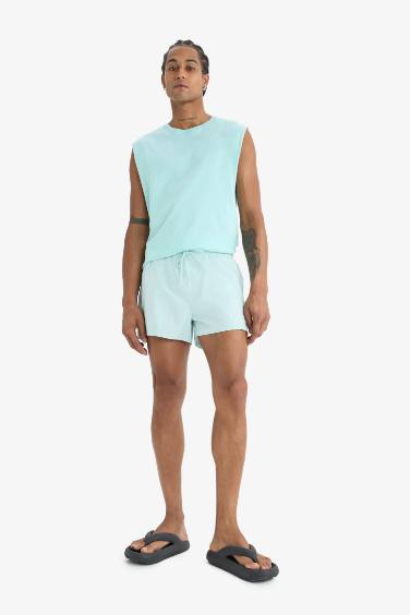 ДефактоФит спортивные короткие шорты Andy с эластичной текстурой и принтом