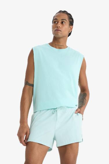 ДефактоФит спортивные короткие шорты Andy с эластичной текстурой и принтом