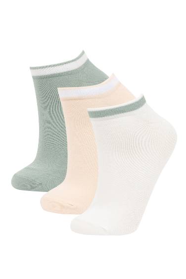 Woman 3 Piece Cotton Booties Socks