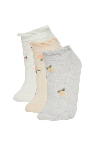 Woman 3 Piece Cotton Booties Socks