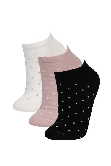 Woman 3 Piece Cotton Booties Socks