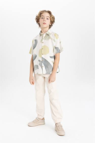 Boy Oversize Fit Polo Neck Short Sleeve Shirt