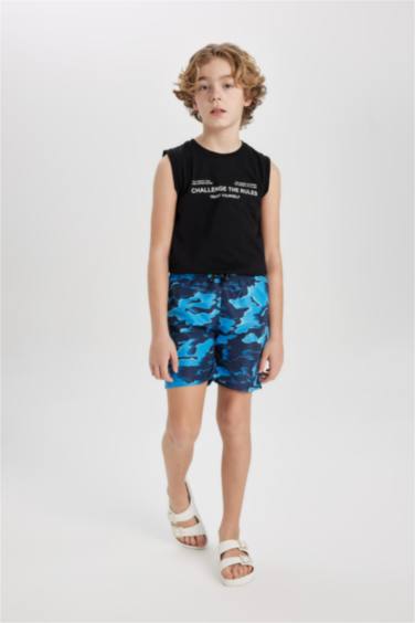 Boy Crew Neck Printed Sleeveless T-Shirt
