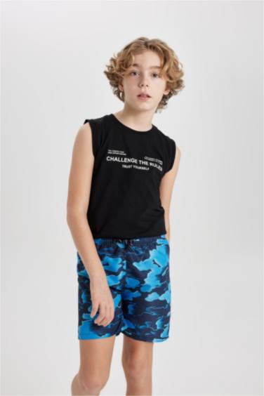 Boy Crew Neck Printed Sleeveless T-Shirt