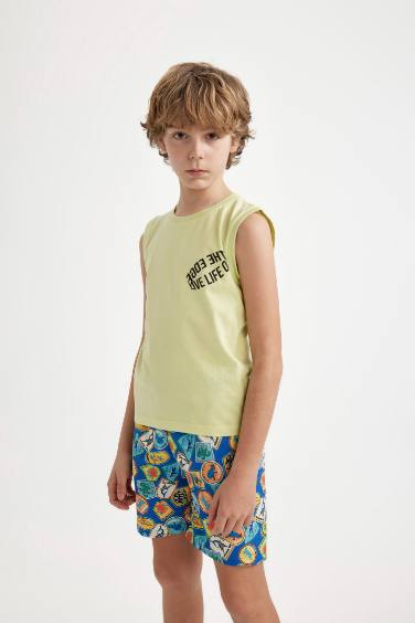 Boy Crew Neck Printed Sleeveless T-Shirt