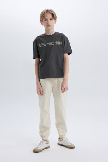 Boy Oversize Fit Crew Neck Printed T-Shirt
