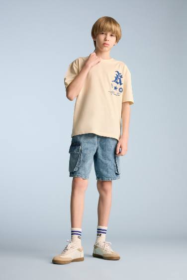 Boy Oversize Fit Crew Neck Printed T-Shirt