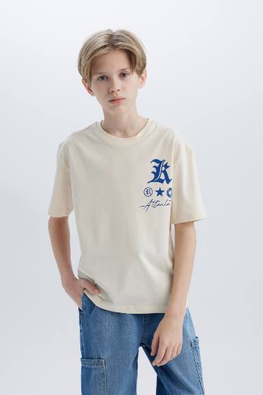 Boy Oversize Fit Crew Neck Printed T-Shirt