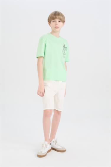 T-shirt oversize imprimé à col rond et manches courtes pour garçon