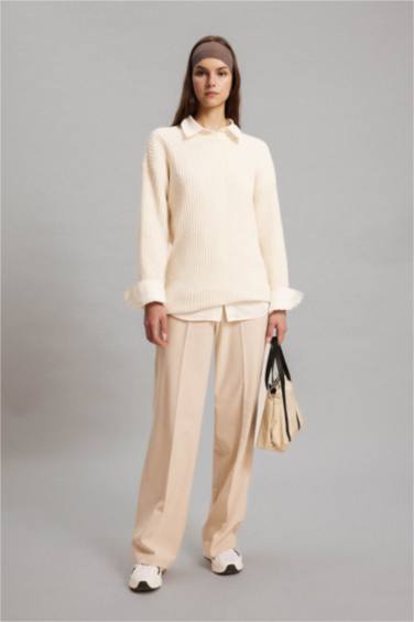 Regular Fit Bisiklet Yaka Triko Kazak Tunik