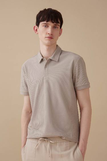 Modern Fit Kısa Kollu Basic Düz Polo Tişört