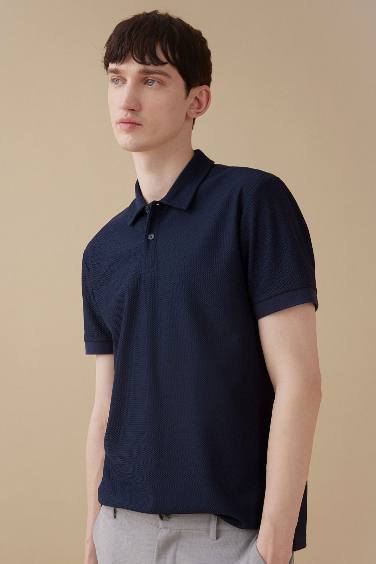 Modern Fit Basic Düz Kısa Kollu Polo Tişört