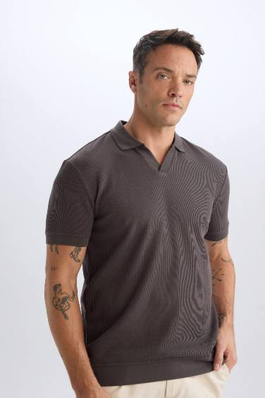 Regular Fit Pleat Polo T-Shirt