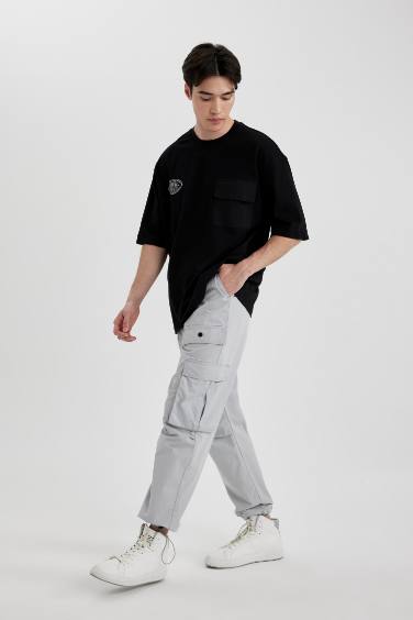 Pantalons En Tissés Baggy Droit