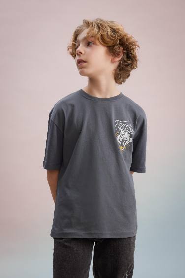 Boy Oversize Fit Printed Short Sleeve T-Shirt