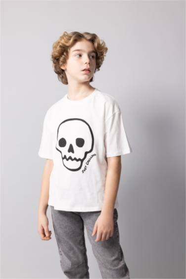 تيشيرت نص كم ولادي مطرز واسع