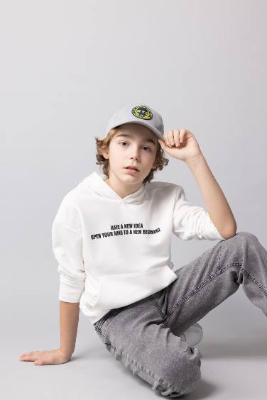 Boy Oversize Fit Hooded Sweatshirt