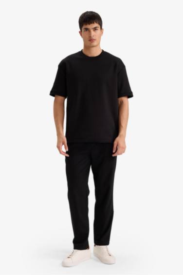 تيشيرت نص ردن اوفر سايز وياخة مستديرة