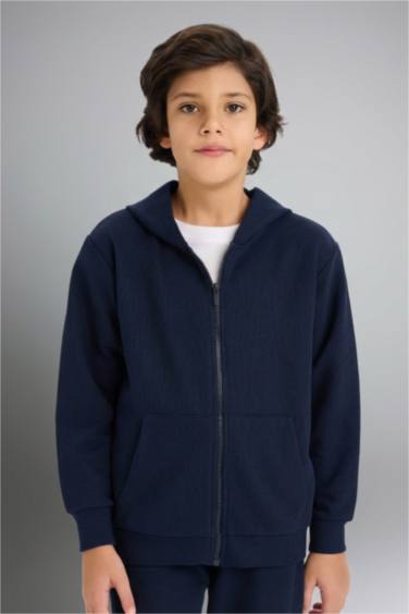 Ұлдарға арналған капюшоны бар найзағайлы пике свитшот