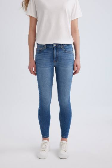 Rebeca Skinny Fit Normal Bel Dar Paça Uzun Jean Pantolon