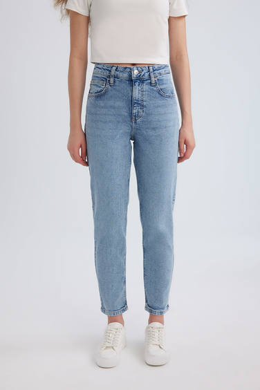 H&M+ Embrace Shape Ankle Jeans - Light blue/Trashed - Ladies