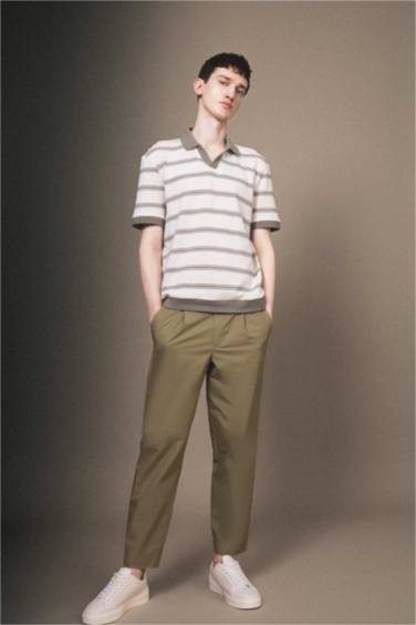 Regular Fit Striped Short Sleeve Polo T-Shirt