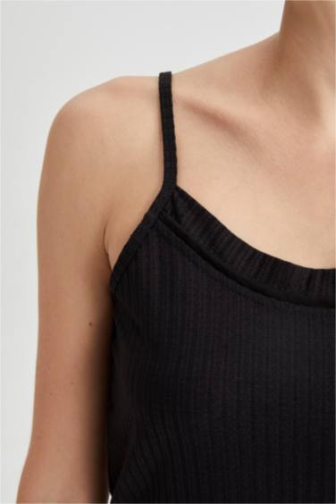 Regular Fit Askılı Casual Pijama Üstü-Fall in Love