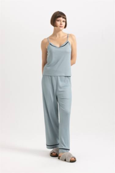 Regular Fit Askılı Casual Pijama Üstü-Fall in Love