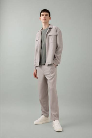 Yazlık Kumaş Pantolon Tapered Fit Normal Kesim Düz Paça Her Yöne Esneyen