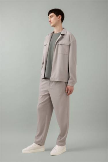 Yazlık Kumaş Pantolon Tapered Fit Normal Kesim Düz Paça Her Yöne Esneyen