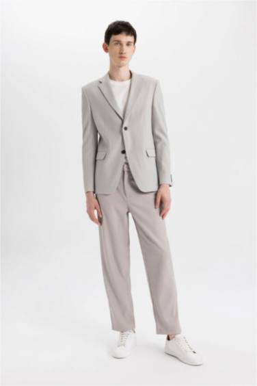 Yazlık Kumaş Pantolon Tapered Fit Normal Kesim Düz Paça Her Yöne Esneyen