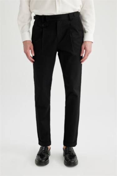 Tapered Fit Double Hem Twill Trousers