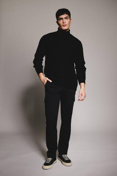 Regular Fit Cargo Pocket Twill Trousers