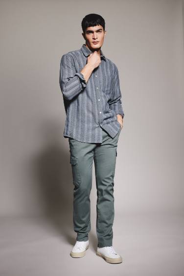 Regular Fit Regular Hem With Cargo Pocket Twill Trousers