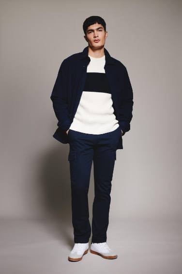 بنطلون كارجو تويل قصة عادية بجيب